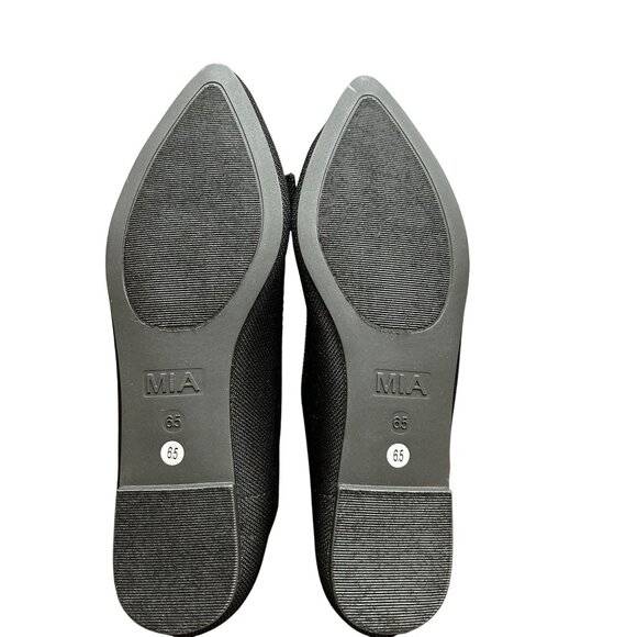 MIA Jinnie Flats Womens 6.5 Black Bow Pointed Toe Slip-On Dress Shoes Ballet - Picture 6 of 7